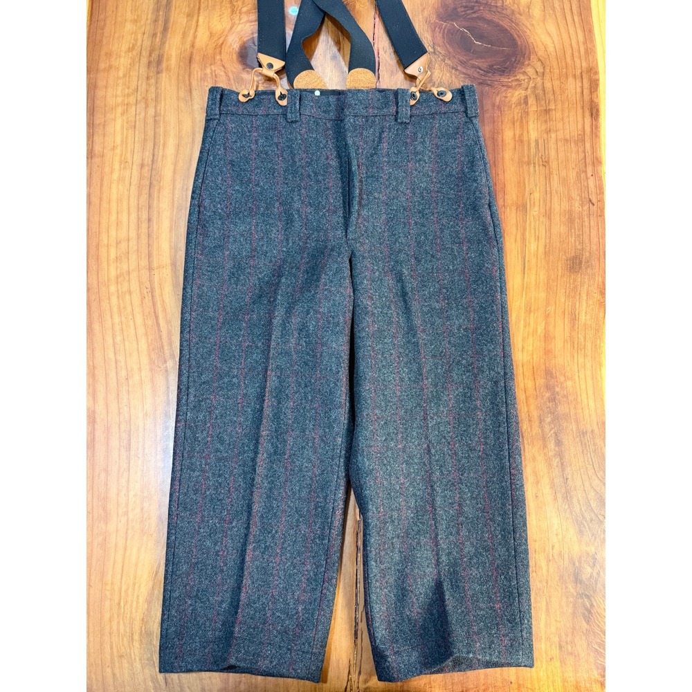 Vintage 70s 80s Woolrich Men's Malone Pants Wool Bib 38 x 26 Short Hunting UU17